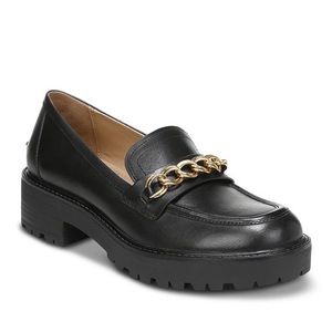 Sam Edelman Taelor Black Leather Lug Sole Chunky Loafers 7 37
